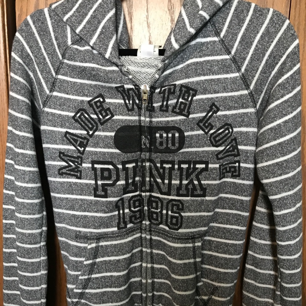 B & W stripe Pink sweatshirt